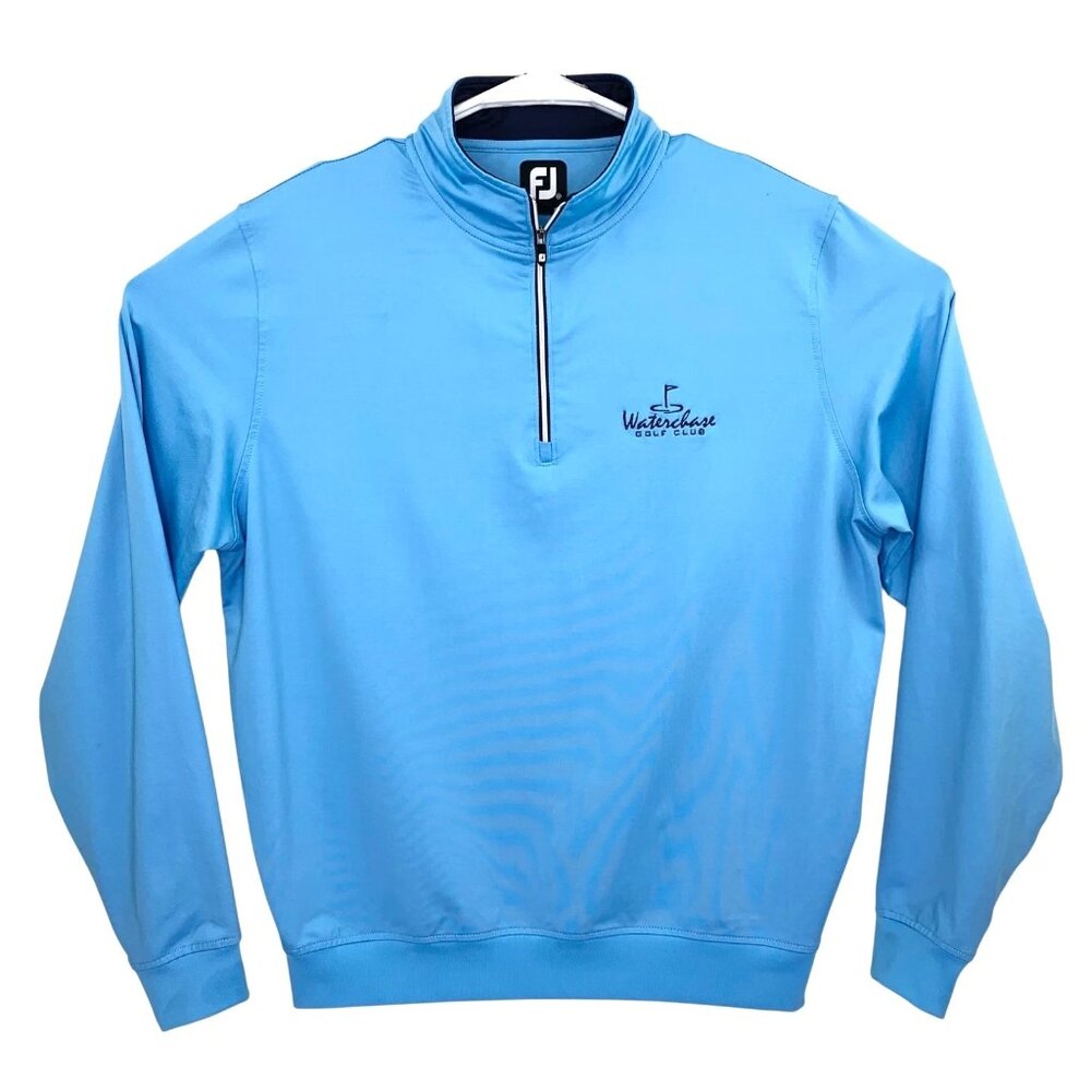 FootJoy Perfomance 1/4 Zip Golf Pullover Jacket Mens Nylon Spandex Blue Medium